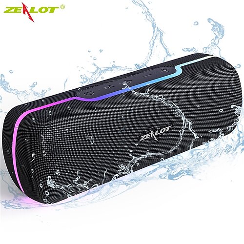 

Portable Bluetooth Speaker Waterproof Wireless Speaker with Colorful Flashing Lights Stereo HIFI with TWS and Built-in Mic for Outdoor Home Party Beach Travel
