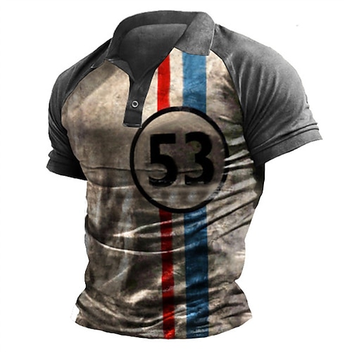 

Per uomo POLO Camicia da golf Golf Alfabetico Collo ripiegabile Verde Blu Rosa Bianco Stampa 3D Informale Giornaliero Manica corta Bottone giù Abbigliamento Sportivo Di tendenza Informale Comodo