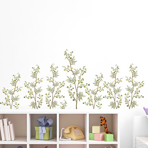 

Tropical Green Flowers Living Room Children Living Room Background Decoration Can Be Removed Stickers