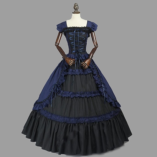 

Plus Size Rococo Victorian Ball Gown Vintage Dress Party Costume Masquerade Prom Dress Women's Costume Vintage Cosplay Party Halloween Carnival Sleeveless Dress Masquerade