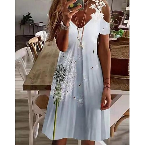 

Women's Strap Dress Short Mini Dress Black Gray Light Green Sleeveless Floral Print Print Summer V Neck Casual 2022 S M L XL XXL 3XL