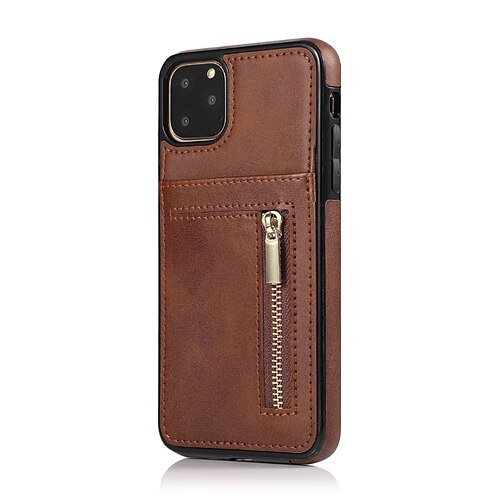 

Phone Case For Apple Wallet Card iPhone 11 Pro Max SE 2022 2020 X XR XS Max 8 7 Card Holder Zipper Card Holder Slots Solid Colored TPU PC