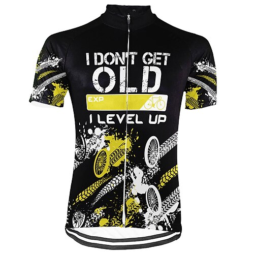 

21Grams Men's Cycling Jersey Short Sleeve Bike Top with 3 Rear Pockets Mountain Bike MTB Road Bike Cycling Breathable Quick Dry Moisture Wicking Reflective Strips Black Graphic Polyester Spandex