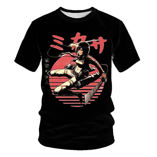 

Inspired by Attack on Titan Mikasa Ackerman Eren Yeager Levi·Ackerman Cosplay Costume T-shirt 100% Polyester Pattern Harajuku Graphic Kawaii T-shirt For Men's / Women's / Couple's