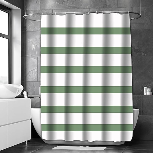 

Sage Green Shower Curtain for Bathroom Waterproof Liner Bath Decor Textured Fabric Shower Curtain Sets with Hooks Machine Washable