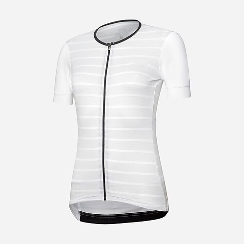 

21Grams Women's Short Sleeve Cycling Jersey Summer Spandex Grey Stripes Bike Top Mountain Bike MTB Road Bike Cycling Quick Dry Moisture Wicking Sports Clothing Apparel / Athleisure