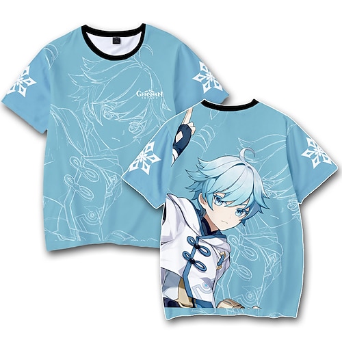 

Genshin-Einschlag Chongyun T-Shirt-Ärmel Zeichentrick Manga Anime Harajuku Grafik Kawaii T-shirt Für Herren Damen Unisex Erwachsene 3D-Druck 100% Polyester