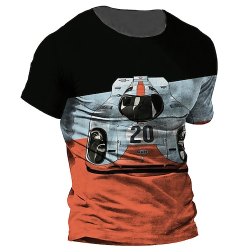 

Men's Unisex T shirt 3D Print Color Block Graphic Prints Crew Neck Street Daily Print Short Sleeve Tops Casual Designer Big and Tall Sports Blue