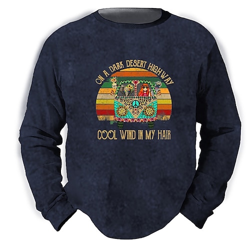

Men's Unisex Sweatshirt Pullover Graphic Prints Letter Print Daily Sports 3D Print Casual Vintage Hoodies Sweatshirts Blue