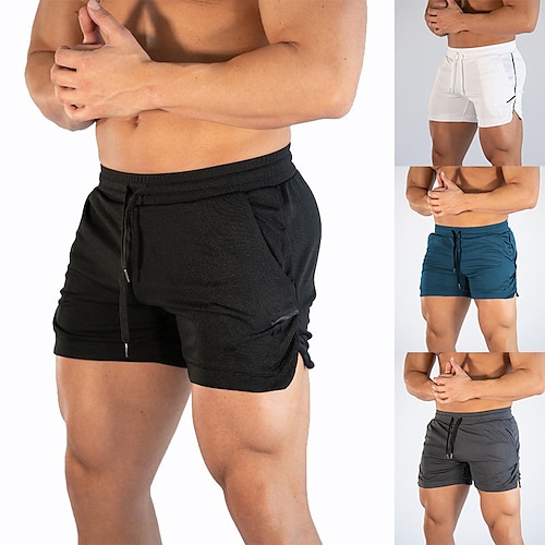 

Homens Calção Justo de Natação Shorts de Natação Secagem Rápida Leve Bermuda de Surf Roupa de banho Com bolsos Com Cordão Natação Surfe Praia Esportes Aquáticos Cor Sólida Verão