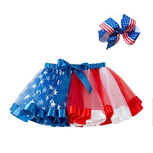 

More Costumes Skirt Girls' Movie Cosplay Tutus & Skirts Blue Headwear Halloween Children's Day Polyester