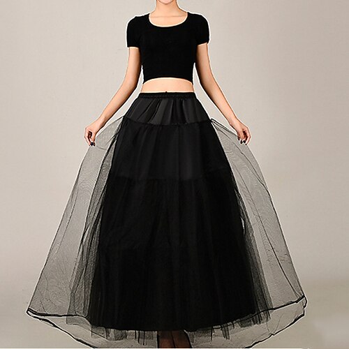 

Women's Fashion Long Skirts Performance Vacation Solid Colored Layered White Black One-Size