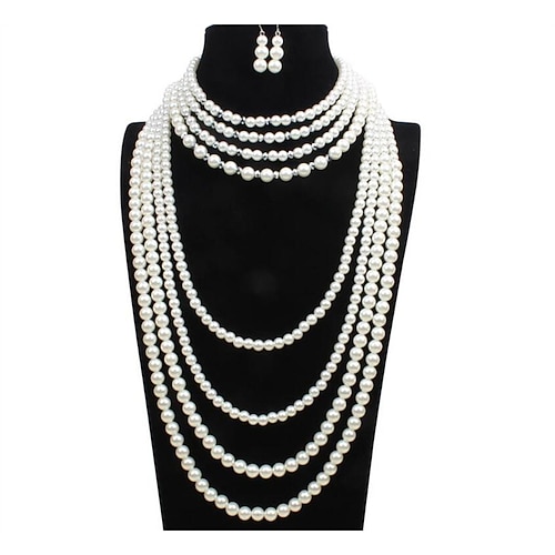 

1 set Jewelry Set For Women's Pearl Anniversary Party Evening Gift Alloy Geometrical Vertical / Gold bar