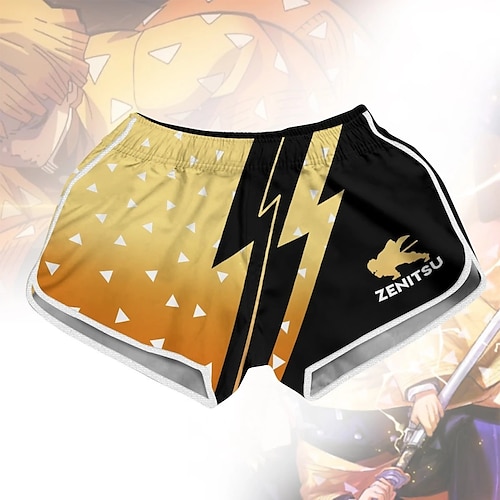 

Tueur de démons: Kimetsu no Yaiba Agatsuma Zenitsu Short de plage Rentrée scolaire Animé Harajuku Art graphique Kawaii Short Pour Homme Femme Unisexe Adulte Impression 3D 100 % Polyester