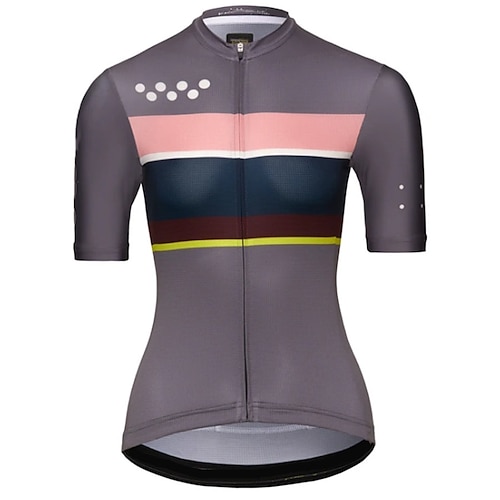 

21Grams Women's Short Sleeve Cycling Jersey White Brown Color Block Bike Top Mountain Bike MTB Road Bike Cycling Spandex Polyester Breathable Quick Dry Moisture Wicking Sports Clothing Apparel