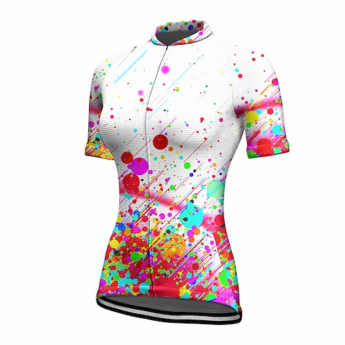 

21Grams Women's Short Sleeve Cycling Jersey Summer Spandex White Polka Dot Bike Top Mountain Bike MTB Road Bike Cycling Quick Dry Moisture Wicking Sports Clothing Apparel / Stretchy / Athleisure
