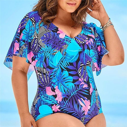 

Women's Swimwear One Piece Monokini Bathing Suits Swimsuit Tummy Control Open Back Light Blue Blue Black Yellow V Wire Bathing Suits New Vacation Fashion / Modern / Padded Bras