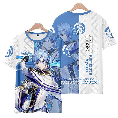 

Inspired by Genshin Impact Cosplay T-shirt Cartoon 100% Polyester Anime Harajuku Graphic Kawaii T-shirt For Men's / Women's / Couple's