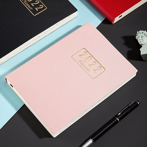 

2022 Daily Weekly Monthly Planner A5 5.8×8.3 Inch Classic PU Hardcover Agenda Planner 180 Pages for School Office Student