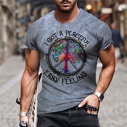 

Men's Unisex T shirt 3D Print Graphic Prints Letter Crew Neck Street Daily Print Short Sleeve Tops Casual Designer Big and Tall Sports Gray