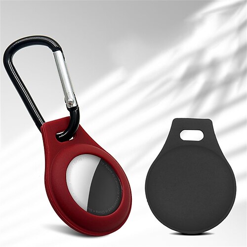 

Phone Case For Apple AirTag AirTag Case AirTag With Keychain Anti-lost Locator Tracker Solid Colored Silicone