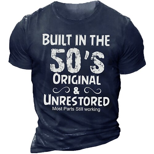 

Men's Unisex T shirt 3D Print Graphic Prints Letter Crew Neck Street Daily Print Short Sleeve Tops Casual Designer Big and Tall Papa T Shirts Navy Blue