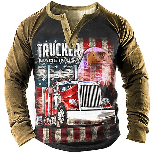 

Men's Unisex Sweatshirt Pullover Graphic Car Eagle Print Casual Daily Sports 3D Print Casual Vintage Hoodies Sweatshirts Brown