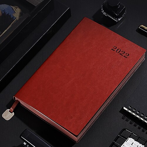

2022 Daily Weekly Monthly A5 5.8×8.3 Inch A6 4.1×5.8 Inch A4 8.3×11.7 Inch Classic PU Hardcover Agenda Memory Ribbon Bookmark Planner 352 Pages for School Office Business