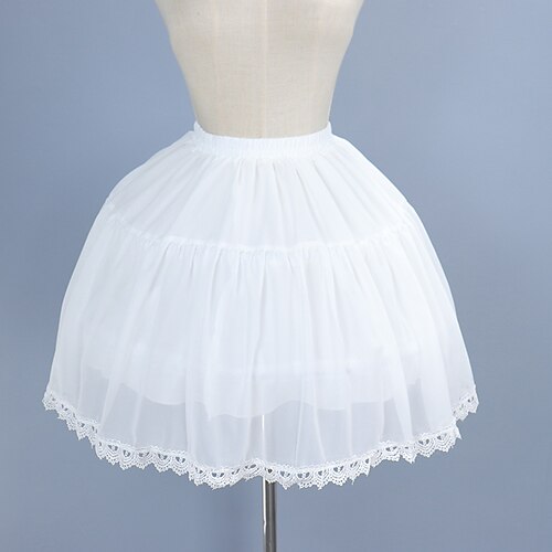 

Goth Girl Cosplay Lolita Petticoat Hoop Skirt Tutu Under Skirt Crinoline Women's Costume Vintage Cosplay Performance Party Tea Length Skirts Masquerade / Chiffon