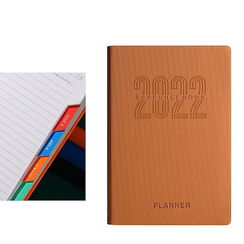 

2022 Daily Weekly Monthly Planner A5 5.8×8.3 Inch Classic PU Hardcover Agenda Monthly Tabs Planner 400 Pages for School Office Business