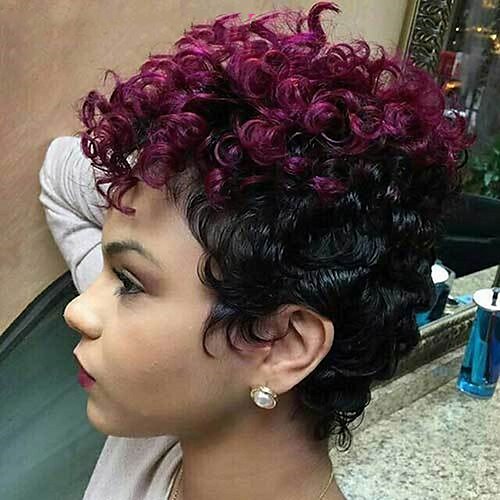 

Short Kinky Curly Wig Pixie Cut Wigs For Black Women Full Machine Made Wigs Women Ombre Color Synthetic Cosplay Wig