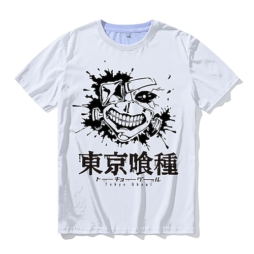 

Inspired by Tokyo Ghoul Kaneki Ken T-shirt Cartoon 100% Polyester Anime Harajuku Graphic Kawaii T-shirt For Men's / Women's / Couple's
