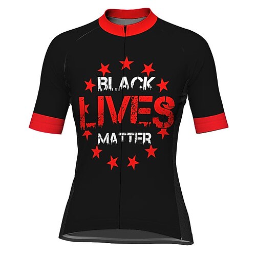 

21Grams Women's Short Sleeve Cycling Jersey Black Stars Bike Top Mountain Bike MTB Road Bike Cycling Spandex Polyester Breathable Quick Dry Moisture Wicking Sports Clothing Apparel / Athleisure