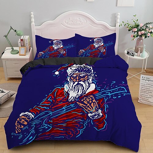 

Santa Duvet Cover Set Quilt Bedding Sets Comforter Cover,Queen/King Size/Twin/Single/(Include 1 Duvet Cover, 1 Or 2 Pillowcases Shams),3D Prnted