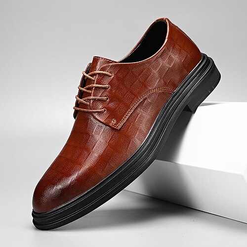

Men's Oxfords Classic British Daily Office Career PU Booties / Ankle Boots Black Brown Fall Spring