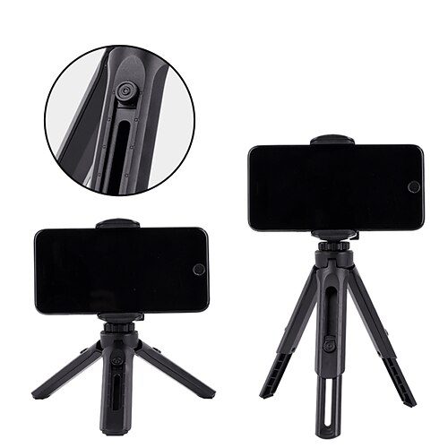 

Phone Tripod Portable Solid Angle Height Adjustable Phone Holder for Desk Bedside Selfies / Vlogging / Live Streaming Compatible with Tablet All Mobile Phone Phone Accessory