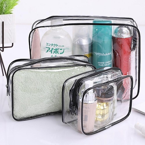 

Clear Toiletry Bag, Toiletry Bag Quart Size Bag, Travel Makeup Cosmetic Bag for Women Men, Carry on Airport Airline Compliant Bag