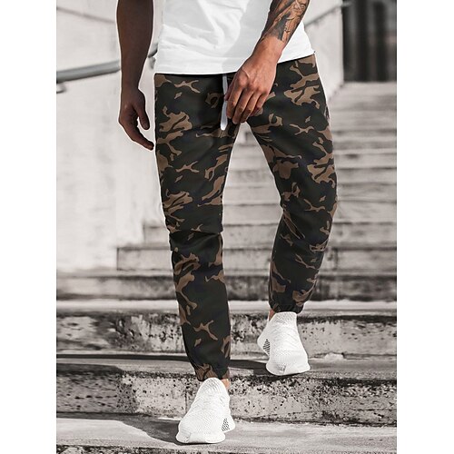 

Men's Simple Chinos Pants Camouflage Mid Waist 1 S M L XL
