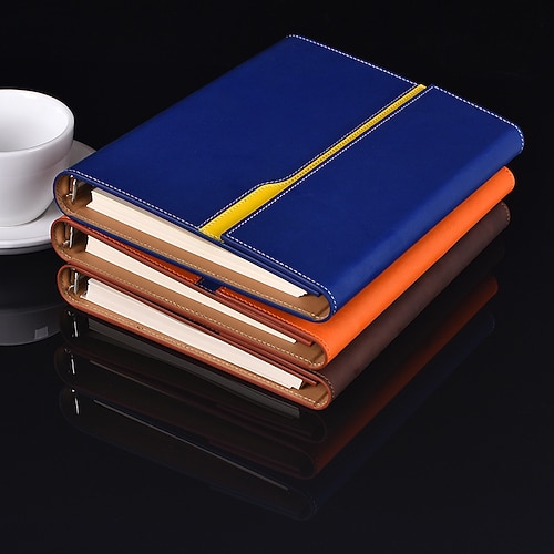 

Leather Notebook Binder Notebook Lined A5 5.8×8.3 Inch Simplicity PU SoftCover Classsic 200 Pages Notebook for School Office Business