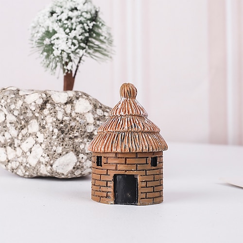 

Decorative Objects Thatched Cottage Art Ornament Resin Modern Contemporary for Home Decoration Gifts 1pc
