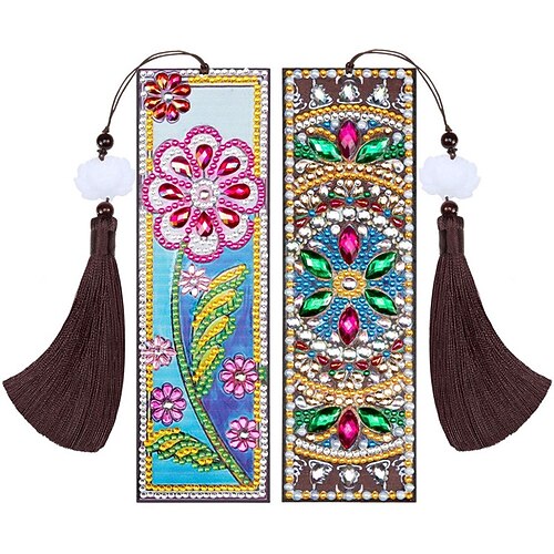 

4 pcs PU Leather Bookmark Flower Plant Handmade Creative Pagination Mark PU Retro Aesthetic Luxury Bookmark for Student Women Gifts 31.5 inch