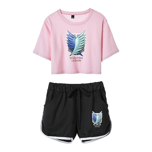 

Inspired by Attack on Titan Wings of Freedom Outfits Crop Top 100% Polyester Anime Harajuku Graphic Shorts For Women's