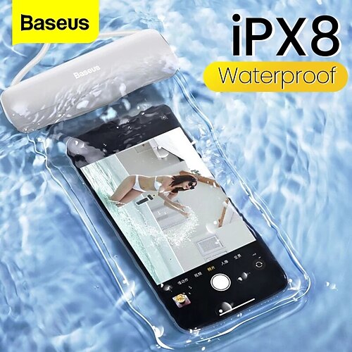 

Baseus Waterproof Phone Case IPX8 Waterproof Drift Diving Surfing Swim Pouch Bag Universal Cover