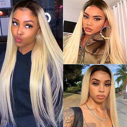 

Synthetic Lace Wig Straight Style 12-26 inch Blonde Middle Part 13x4x1 T Part Lace Front Wig Female Wig Golden Brown With Blonde / Daily Wear / Party / Evening