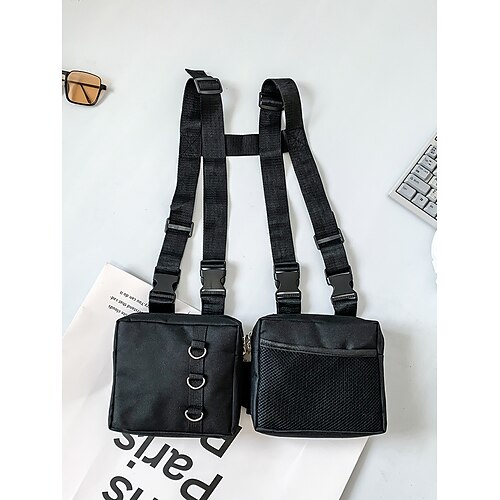 

Homme Sacs à bandoulière Tissu Oxford du quotidien Sortie Fermeture Couleur unie Noir Arc-en-ciel