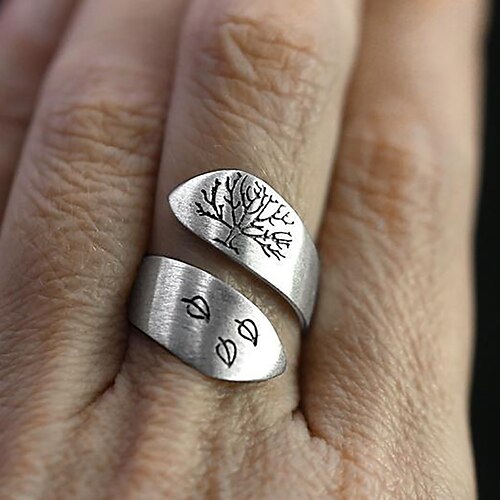 

Ring Wedding Geometrical Silver Copper Silver Plated Tree of Life Stylish Luxury Elegant 1pc / Women's / Open Ring / One Earring / Adjustable Ring / Daily