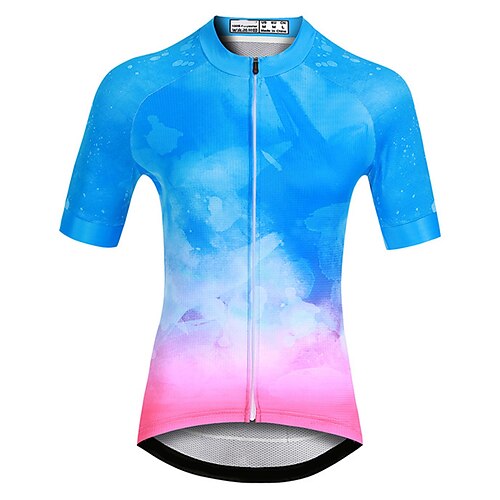 

21Grams Women's Short Sleeve Cycling Jersey Summer Spandex Blue Graffiti Bike Top Mountain Bike MTB Road Bike Cycling Quick Dry Moisture Wicking Sports Clothing Apparel / Athleisure