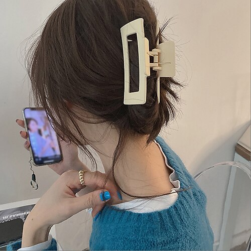 

1pc Women's Hair Claws Hair Clip For Street Gift Holiday Head Crossover Plastic rice white khaki Navy Blue