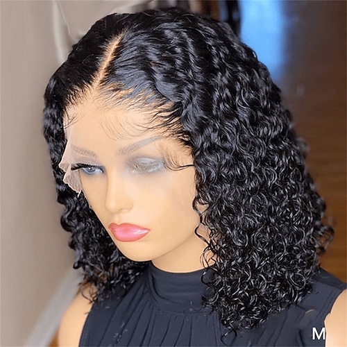 

Brazilian Deep Wave Lace Bob Wigs Pre Plucked With Baby Hair Human Hair Wigs 13X4 Lace Front Wigs Short Bob 4x4 Closure Wig 150%/180% Density Lace Wig For Black Women