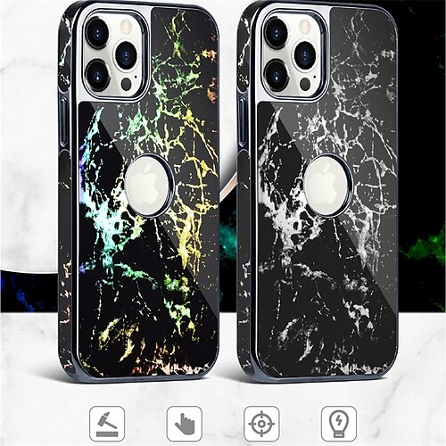

Phone Case For Apple Back Cover iPhone 12 Pro Max 11 Pro Max Shockproof Dustproof Plating Marble TPU PC